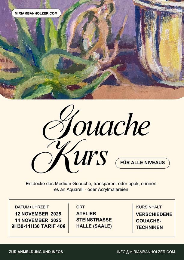Bild 1 Gouachekurs12/14. November 9h30-11h30 in Halle Saale