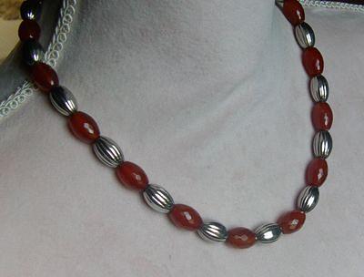 Bild 7 Edelsteincollier, Karneol mit Silberkugeln, 925 Silber