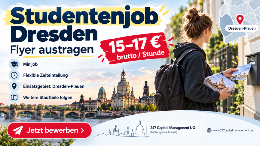 Bild 1 Studentenjob Dresden-Plauen – Flyer austragen | 15–17 €/Std.