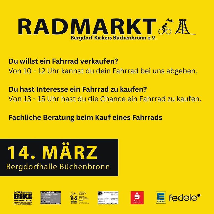 Bild 1 Radmarkt - 14. März 2026 in der Bergdorfhalle Büchenbronn / Pforzheim