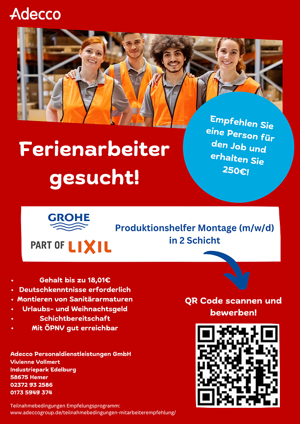 Bild 1 Ferienarbeiter für die Montage gesucht (m/w/d)