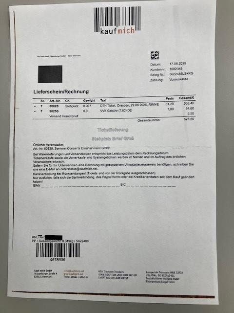 Bild 3 3 Toten Hosen Tickets für Rinne in Dresden Sa, 29.08. zu verkaufen