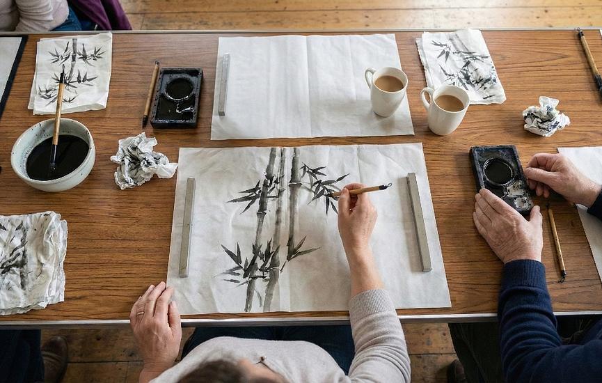 Bild 1 Sumi-e Workshop Hamburg: Japanische Malerei mit Live-Musik