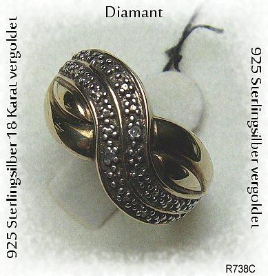 Bild 4 Ring, 925 Silber, vergoldet mit gefassten Topasen