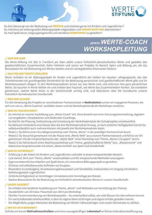 Bild 7 Workshopleitung für Demokratieprojekt "Werte (er)leben" - Wolfenbüttel (m/w/d)