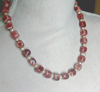 Bild 4 Edelsteinkette, roter Achat mit Perlen