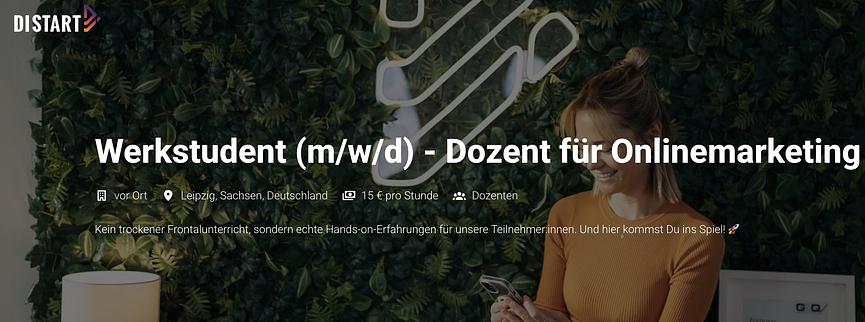Bild 1 Distart sucht Werkstudenten - Dozent für OM
