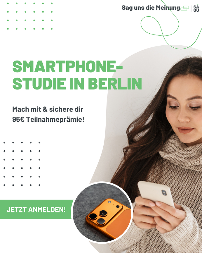 Bild 1 95€ Prämie für Smartphone-Studie in Berlin - Teilnehmer gesucht!