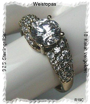 Bild 4 Ring, 925 Silber, vergoldet mit Topassteinen