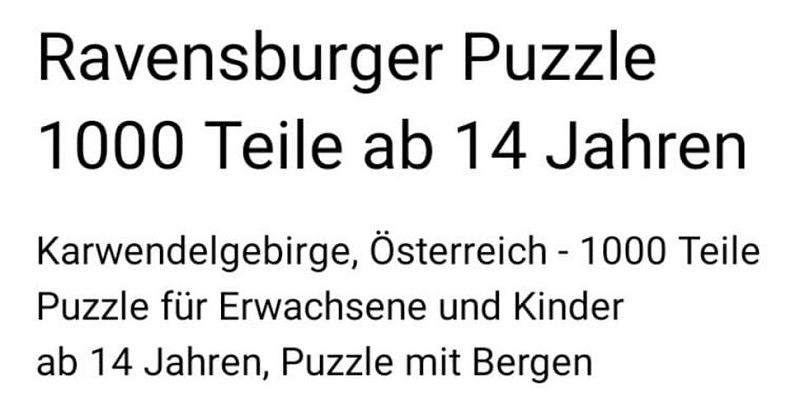 Bild 2 Ravensburger Puzzle - 1000 Teile, ohne Orig. Karton