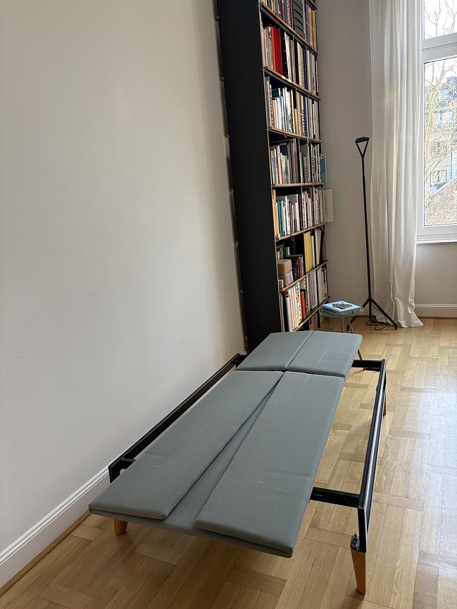 Bild 3 Rekamiere / Schlafsofa in hellbeigem Baumwollstoff