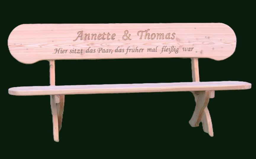 Bild 6 Holzbank personalisiert mit Gravur. Hochzeitsgeschenk.