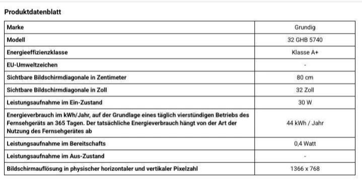 Bild 5 Grundig 32 GHB 5740 BK HD LED Fernseher, Als Ersatzteil/defekt