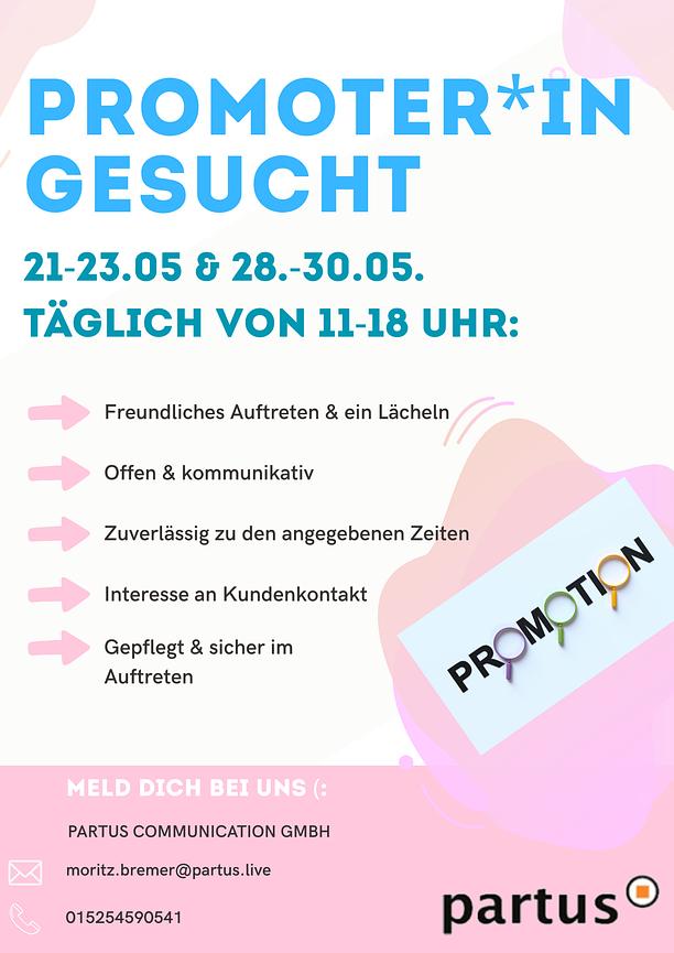 Bild 1 Promotionjob vom 21.-23.05.  und 28.-30.05. im CITTI-PARK Kiel