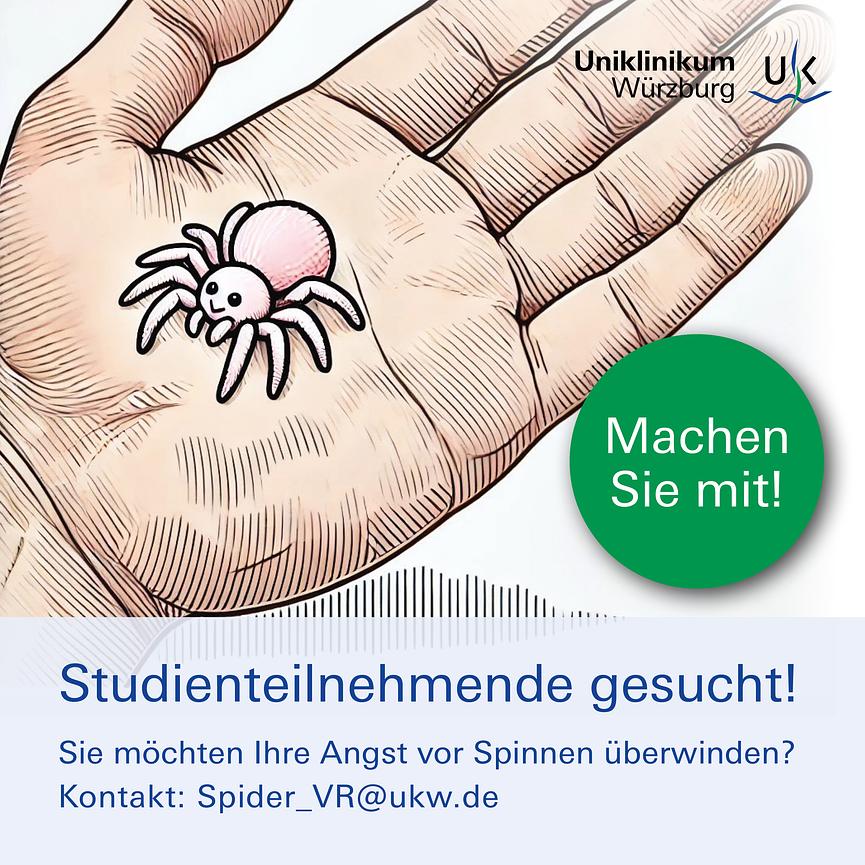 Bild 1 Proband*innen mit Spinnenangst gesucht!