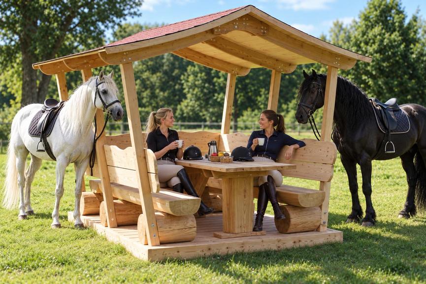 Bild 1 Überdachte Sitzgruppe. Gartenlaube. Gartenlaube. Überdachte. Weinachtsgeschenk.