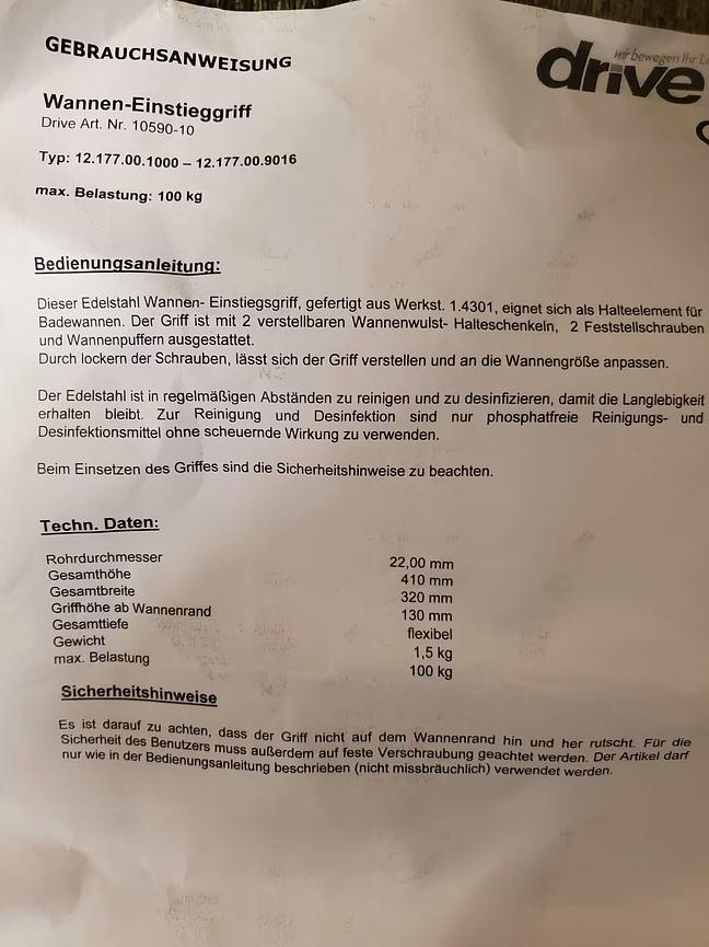 Bild 3 Badewannen-Einstiegshilfe Haltegriff "EDELSTAHL" NP 164€ NEU