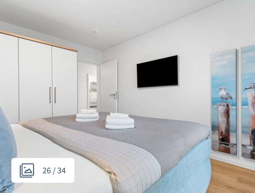 Bild 1 Ostseewohnung mit Strandkorb, Sauna und Kamin