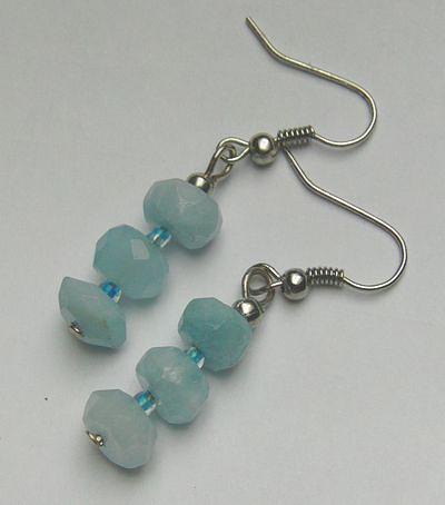 Bild 1 Aquamarinohrringe mit blauen Rocaille