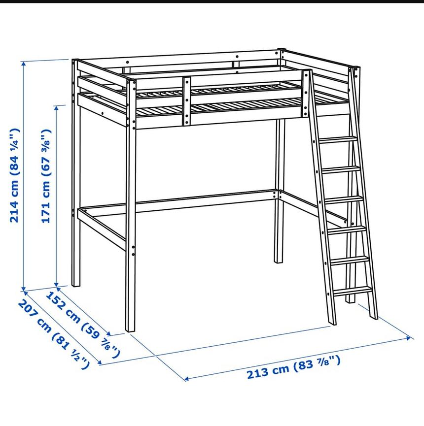 Bild 1 Ikea Stora Hochbett schwarzbraun, ggf mit Matratze (140x200cm)