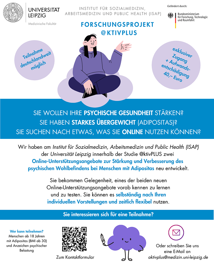 Bild 1 Studie: Stärkung psychische Gesundheit für Menschen mit Adipositas (online)