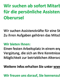 Vorschaubild Mitarbeiter gesucht in Oberursel (Vollzeit/Teilzeit/450€ Basis)