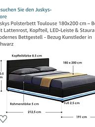 Vorschaubild Bett schwarz 180x200 cm 