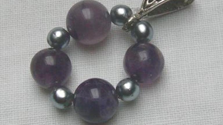 Edelsteinanhänger, Amethyst, Magnetperlen