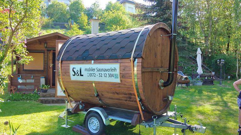 Vorschaubild Mobile Sauna verleih, Fasssauna mieten. 
