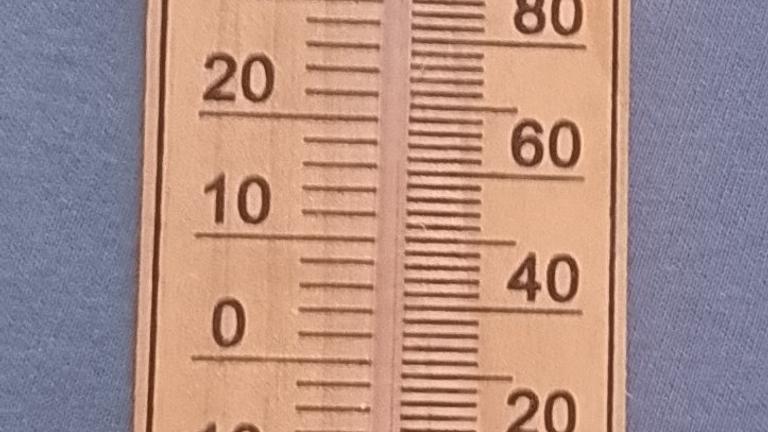 Thermometer 22 cm aus Holz