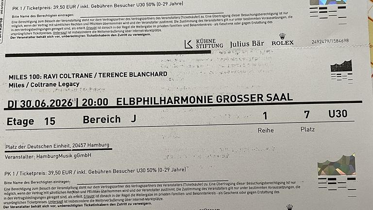 2 Studentenkarten für Jazzkonzert MILES 100 in der Elbphilharmonie zu verkaufen
