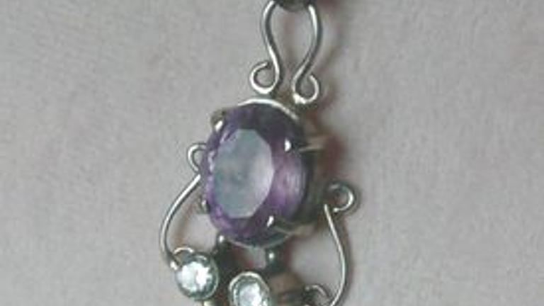 aparter Schmuckanhänger , 925 Silber mit gefassten Zirkonia