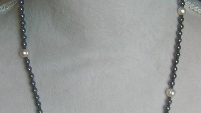Edelsteinkette mit den Hämatit und Zuchtperlen