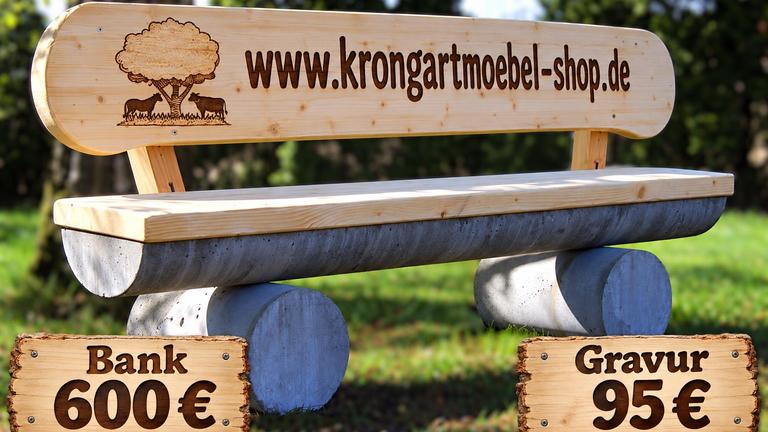 Gartenbank aus Beton ca.350 kg. Weinachtsgeschenk.