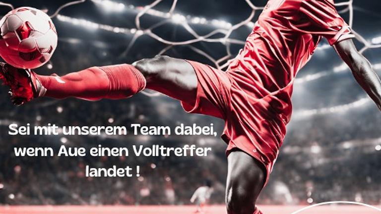 Daumendrücken an der Bar im Aue-Stadion mit dem ElbTalTeam !