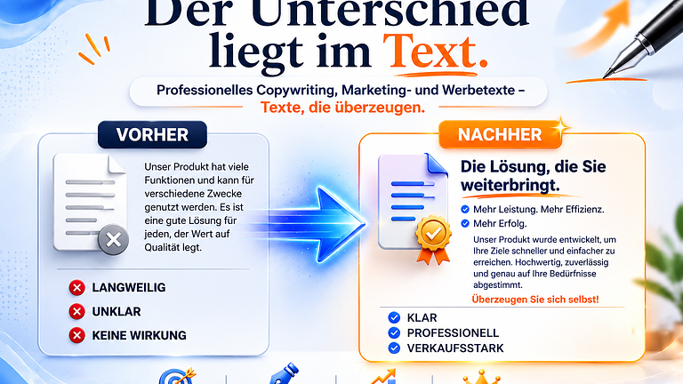Professionelles Copywriting, Marketing- und Werbetexte - Texte, die überzeugen