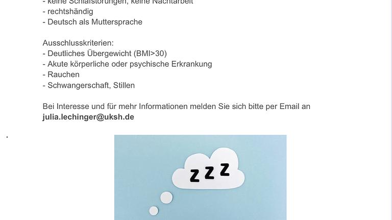 Vorschaubild Studienteilnehmer für Schlafstudie gesucht!!!