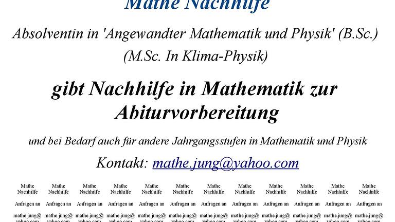 Vorschaubild Angebot zur Mathematik Nachhilfe