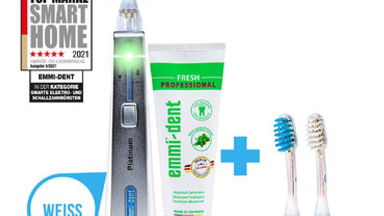 Lebenslang gesunde und schöne Zähne:  emmi-dent Ultraschallzahnbürste