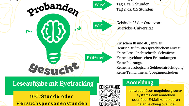 (10€/Stunde) Probanden für eine Lesestudie gesucht