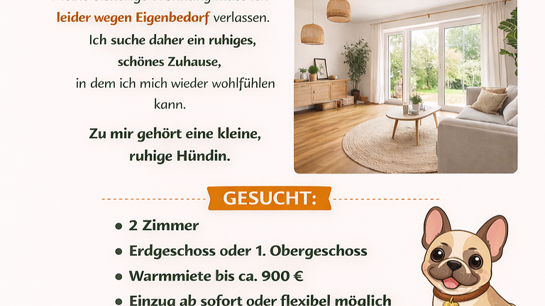 2-Zimmer-Wohnung gesucht