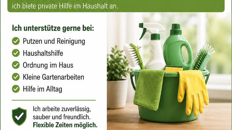 Hallo, mein Name ist Matthias Raddam und ich biete private Hilfe im Haushalt an.
