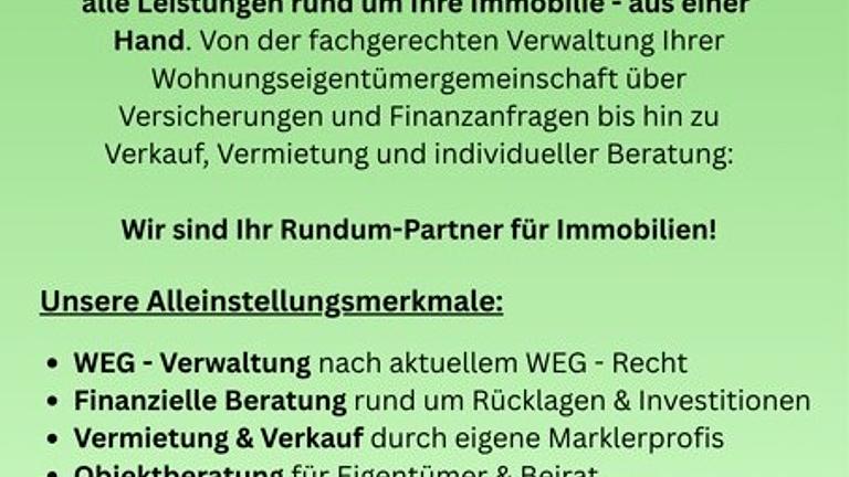 WEG - Verwaltung neu gedacht - Alles rund ums Haus unter einem Dach!