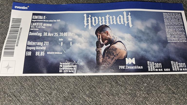 Kontra k karte für den 30.11.25 in köln