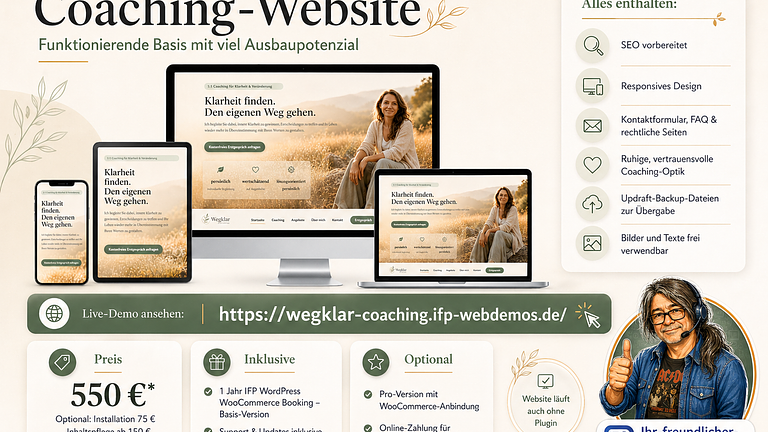Coaching-Website zu verkaufen – funktionierende Basis mit viel Ausbaupotenzial