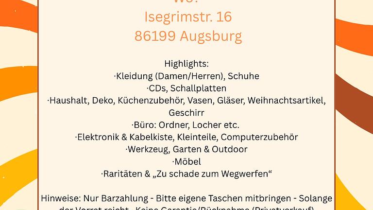 Hausflohmarkt 13.06.2026 in Göggingen/Schafweidesiedlung