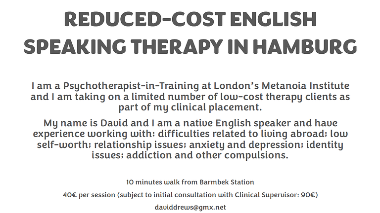 *REDUCED-COST ENGLISH SPEAKING THERAPY IN HAMBURG*