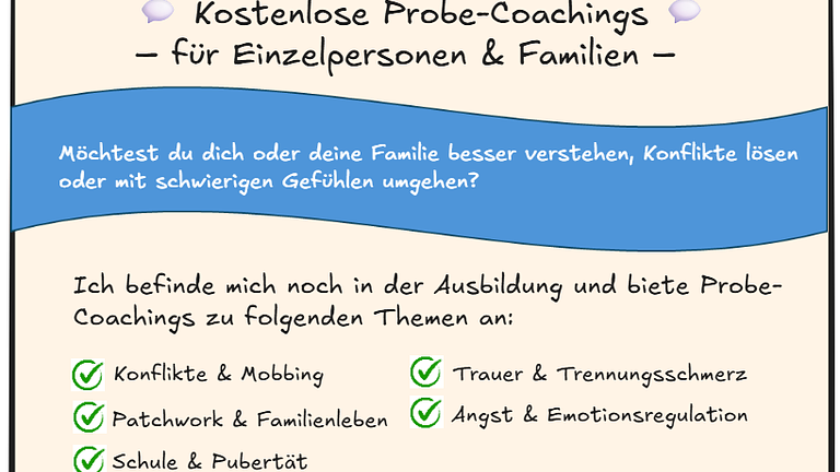 Kostenlose Probe-Coachings für Einzelpersonen & Familien