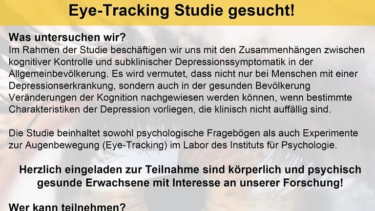 Teilnehmende für Eye-Tracking-Studie gesucht (Bonn)