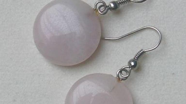 Ohrrringe, Rosenquarz, keildsam und chic